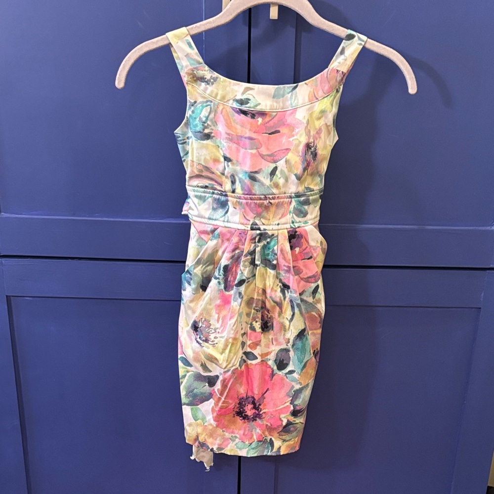 Elegant Floral Girls Dress - Pink and Green